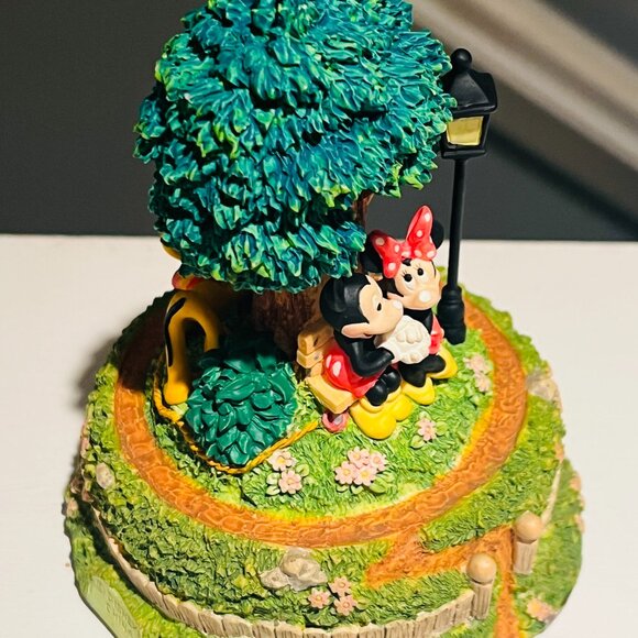 Mickey & Minnie Park Bench Figurine with Pluto – Disney Parks Resin Statue - Picture 6 of 9